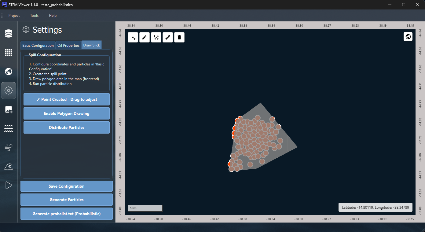 Figure 16: Particles distributed on the map